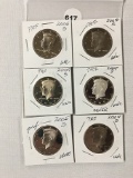 Lot of 6 2000's Proof Kennedy Half Dollars