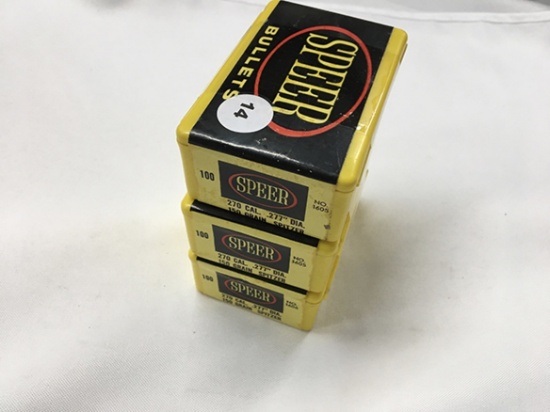NO SHIPPING: (300) Speer 270 Cal., .277 in. Dia., 150 gr Spitzer