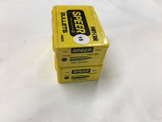 NO SHIPPING: (200) Speer 7mm Cal., .284 in. Spitzer, 130 gr