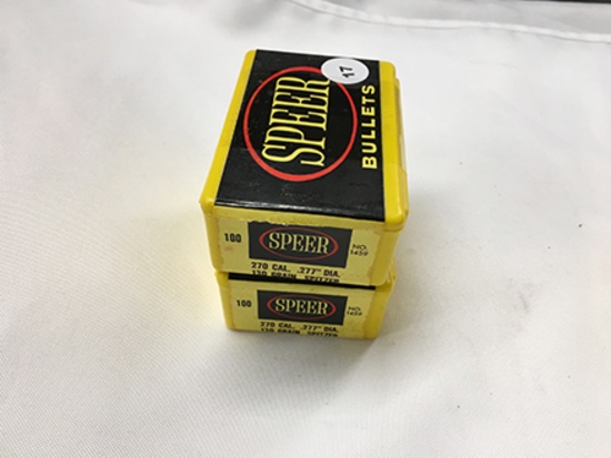NO SHIPPING: (200) Speer 270 Cal., .277 in. Dia., 130 gr Spitzer