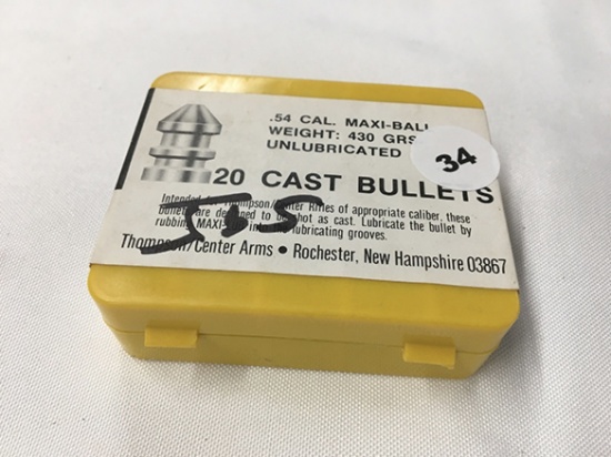 NO SHIPPING: (20) Cast Bullets 54 Cal., Maxi-Ball