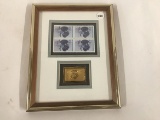 NO SHIPPING: Ducks Unlimited 1991 Framed Stamps 8x10in