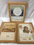 NO SHIPPING: (3) Winchester Evening Post Cut Outs Framed 12x15 1/2in