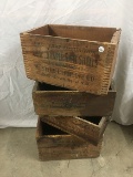 NO SHIPPING: (4) Rough Wooden Ammo Boxes