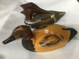 NO SHIPPING: (2) Unmarked Wood Duck Decoys