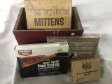 NO SHIPPING: Stock Finish Kit, Heated Mittens, Carving Tools, & Painted Wooden Ammo Box