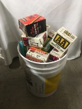 NO SHIPPING: Bucket of Assorted Partial Boxes of Brass