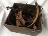 NO SHIPPING: Leather Gun Slings &  Wood Box