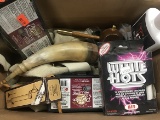NO SHIPPING: Powder Horn, Leather bag, Pellets, White Hots & Misc