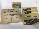 NO SHIPPING: Remington 1950 Parts Price List, Weaver Scope Brochures