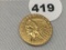 1908 $2 1/2 Indian Gold