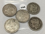 5x$ 1887-O, 89-O, 90-S, 91, 91-O Morgan Dollars