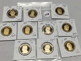 Lot of 10 Proof Presidential Coins