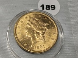 1891-S $20 Gold