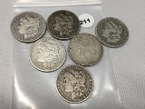 6x$ 1881, (2) 81-S, 82-O, 83-O, 90-O Morgan Dollars