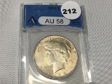 1925 Peace Dollar ANACS AU-58