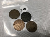 (2) 1867, (2) 1868 Two Cent Pieces