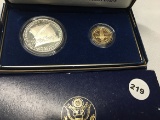 1987-S Constitution Silver Dollar, 1987-W $5 Gold