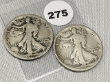 1916, 17 Walking liberty Half Dollars