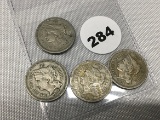1866, 65, 70, 71 Three Cent Pieces