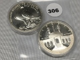 (2) 1984-S Los Angeles Olympic Dollars, 90% Silver