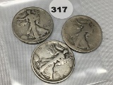 1919, D, S Walking Liberty Half Dollars