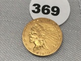 1910 $2 1/2 Indian Gold