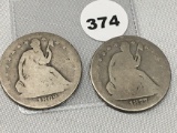 1862-S, 77-S Seated Half Dollars