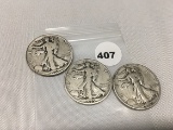 1935, S, D, Walking Liberty Half Dollars