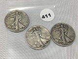 1936, D, S, Walking Liberty Half Dollars