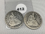 1954-O, 55-O Seated Half Dollars