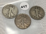 1937, D, S, Walking Liberty Half Dollar