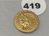 1908 $2 1/2 Indian Gold