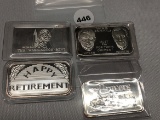 Lot of (4) 1oz Silver Bars