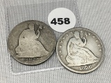 1855-O, 56-O Seated Half Dollars