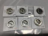 Lot of 6 1965 Kennedy (40% Silver) Half Dollars