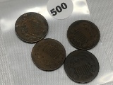 (4) 1864 Two Cent Pieces