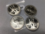 Lot of (4) 1984 (90% Silver) Los Angeles Olympic Dollars