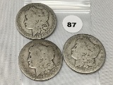 3x$ 1900-O, 00-S, 01-O, Morgan Dollars