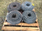 Lot of (4) Rolls Used Barbed Wire