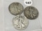 1927-S, 28-S, 29-D Walking Liberty Half Dollars