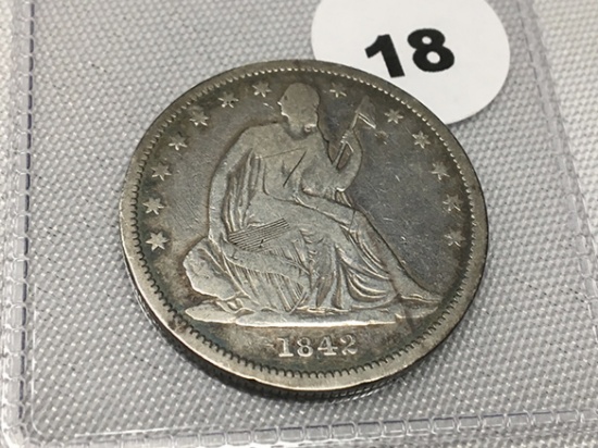 1842 Seated Half Dollar
