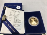 1986-W Proof $50 Gold American Eagle (Roman Numerals) w/C.O.A