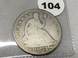 1854 Seated Half
