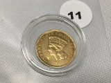 1874 3 Dollar Gold