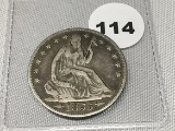 1855-0 Seated Half