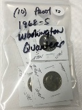 Lot of (10) Proof 1968-S Washington Quarters