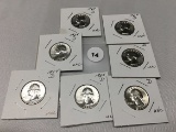 Lot of (7) Unc. 1964-D Washington Quarters