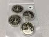 Lot of (4) 1986-S $1 Olympic Coins (90% Silver)