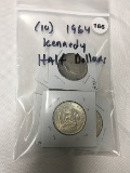 Lot of (10) 1964 Kennedy Half Dollars